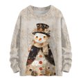 thumbnail image 2 of Women's Casual Long Sleeve Woolen Christmas Sweatshirt Fall Vacation Long Sleeve Pullover for Fall and Winter, Festive and Comfortable, Ideal as Christmas Sweaters for Women ,Khaki,L, 2 of 5