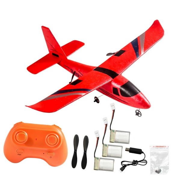 Aviones de control remoto fáciles de volar, avión RC para adultos y niños, regalos de cumpleaños 3 baterías rojas