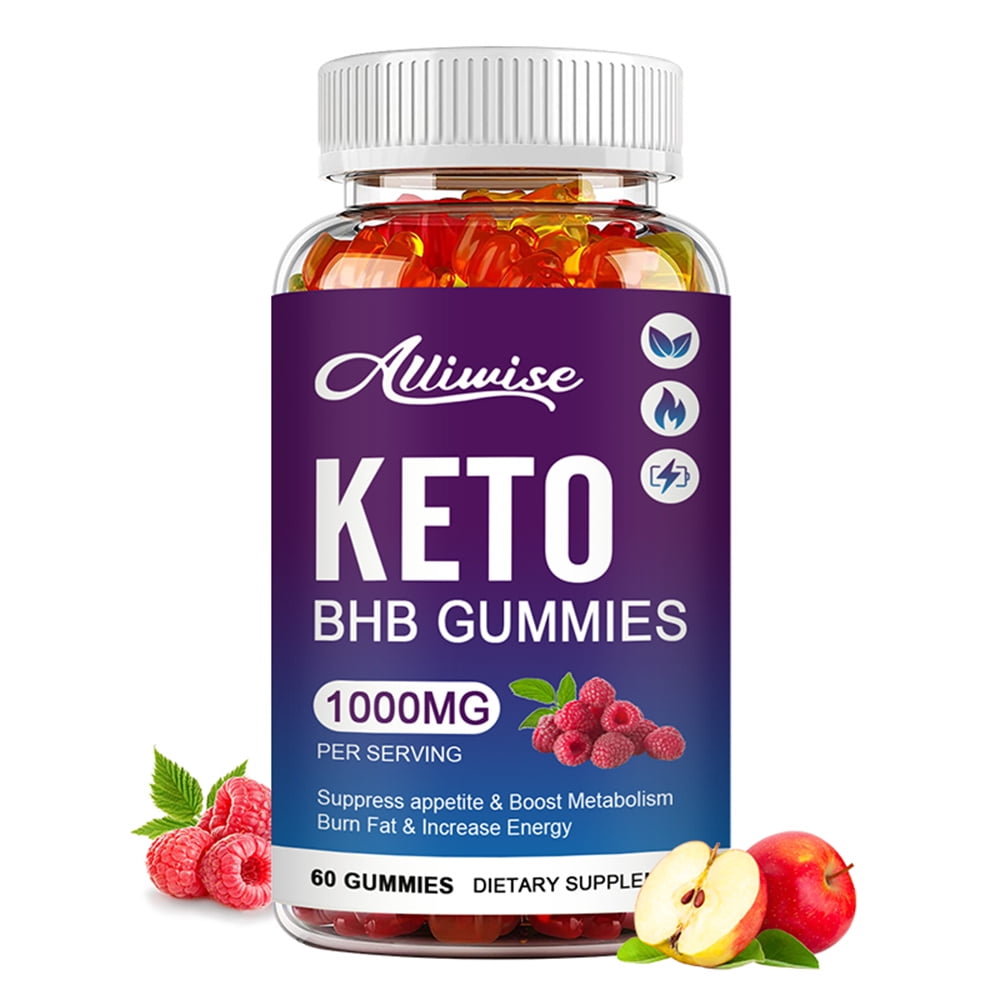 Alliwise 1000mg Keto BHB Gummies Weight Loss Supplements, 60 Gummies