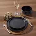 thumbnail image 2 of Onader Dinnerware Sets for 4, 12-Piece Plates and Bowls Set, Stoneware Dinning Ware Set for Kitchen, Dishwasher & Microwave Safe, Matte Black, 2 of 7