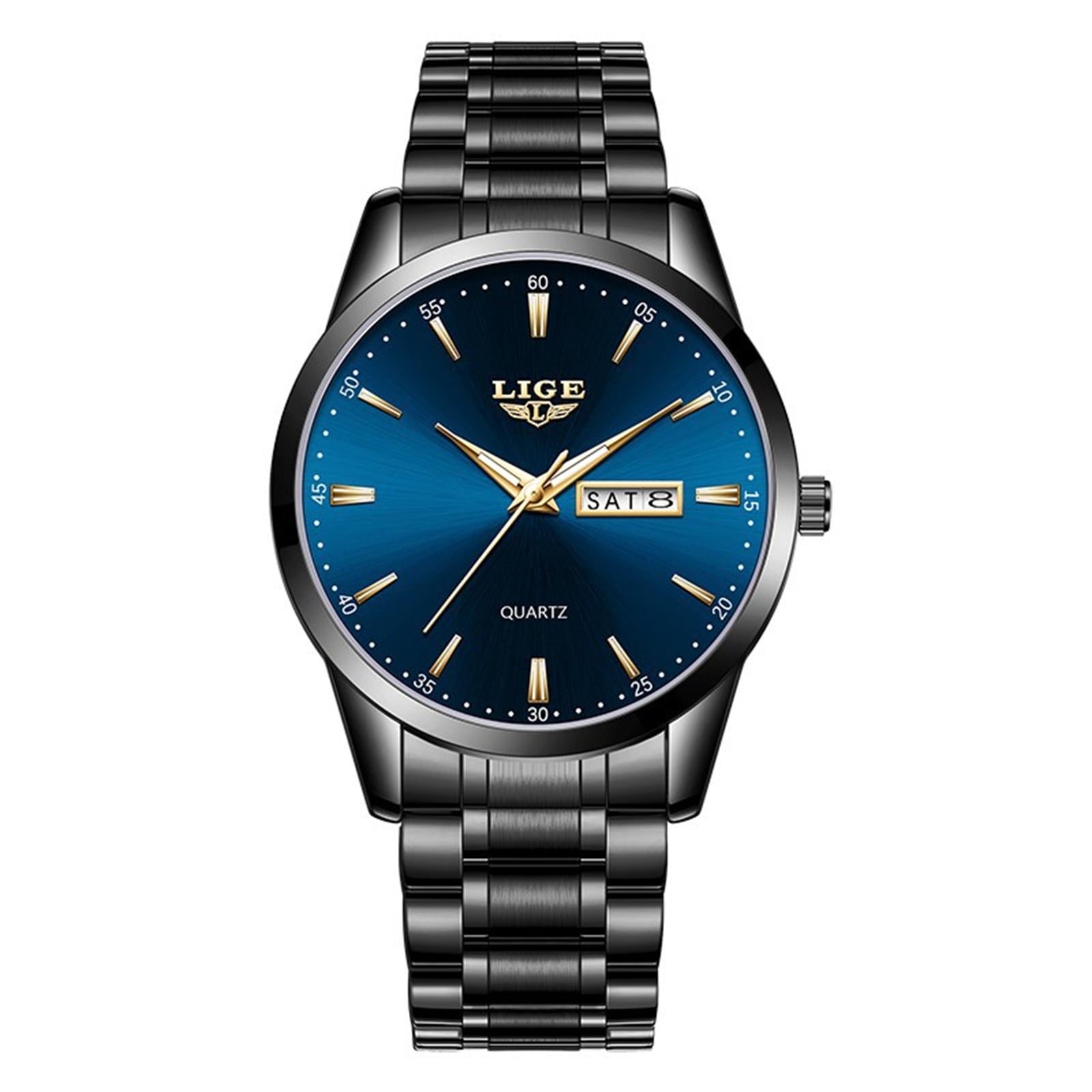 Resicozy Watches for Men Fashion Quartz Wristwatches Business Watches with Round Dial Black#1