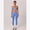 Blue, variant on Womens 2 Piece Workout Sets Seamless Color Block Sports Bra Scrunch Butt Lifting High Waist Leggings Gym Set Black