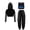 Blue-A, variant on TiaoBug 3-Piece Kids Girls Sleeveless Cross Back Top and Sweatpants with Long Sleeve Hooded Crop Top Black 6