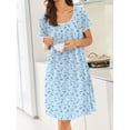 thumbnail image 2 of Avidlove Nightgowns for Women Short Sleeve House Dress with Pockets Pleated Nightdress Soft Sleepwear S-XXXL, 2 of 7