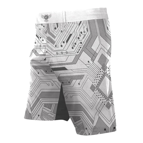 Raven Fightwear Men's Cybernetic BJJ MMA Shorts White