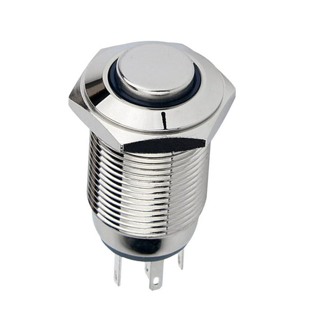 16mm 12V Waterproof LED Metal Indicator Lights Signal Lamp Welding Foot NEW Reset glows