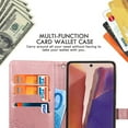 thumbnail image 4 of Samsung Galaxy Note20 Case, Dteck ShockProof Premium PU leather Magnetic Flip wallet Case with Kickstand and Flip Cover For Samsung Galaxy Note 20 5G, Rosegold, 4 of 9