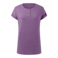 thumbnail image 5 of Women Blouses Fit Short Loose Fitted Shirt Teen Blouses Tops Dressy Crop Short Sleeve Tops for Women Christmas Shirt Dressy Long Sleeve Teen Girl Long Rayon Shirts for Tunic Shirts Purple S, 5 of 7