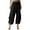 Black, variant on Chbgutlmr Womens Pants Elastic Waisted Comfy Baggy Side Drawstring Casual Cropped Trousers Summer Fashion