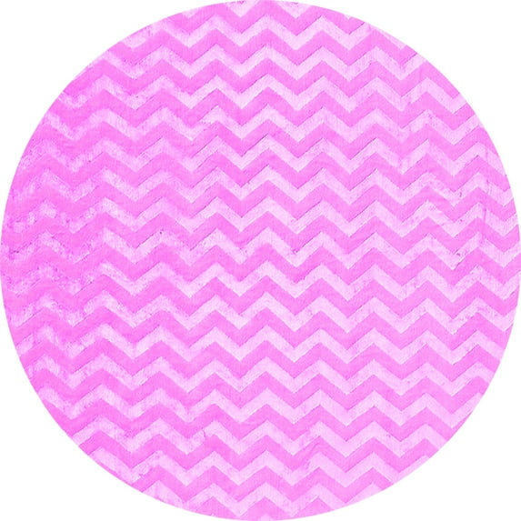 Ahgly Company Indoor Round Oriental Pink Industrial Area Rugs, 6' Round