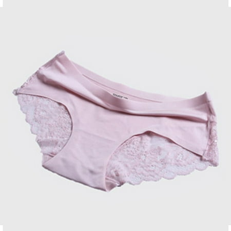 

Women Seamless Underwear Sexy Lace Lingerie Knickers Ice Silk Panties Briefs NEW