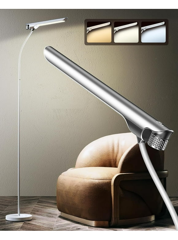 Reading Floor Lamps for Living Room, Super Bright 10W LED Standing Lamp with 3 Color Temperatures & Stepless Adjustable Colors Touch Control Floor Lights for Living Room, Bedroom and Office