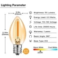 thumbnail image 2 of C7 LED Bulbs 0.5W, Amber Glow Night Lights, 2200K Warm Light, E12 Base, 5W Equivalent, Vintage Filament, Non-Dimmable 5Pack, 2 of 8
