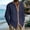Navy, variant on Men's Long Sleeve Linen Cardigan Shirt, Lapel Button Front with Pockets for Casual Workdays and Fall Layers Khaki S