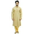 thumbnail image 6 of Atasi Men's Beige Kurta Pyjama Set Long Cotton Tunic Shirt Ethnic Wear-Medium, 6 of 7
