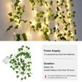 thumbnail image 5 of 2 metros 20LED bombillas de hiedra luces de cadena hoja verde Artificial alimentadas por batería árbol de Navidad guirnalda luces para deshierbe decoración del hogar, 5 of 5