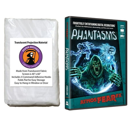 Digital Dvd Connection Kit - Halloween Digital Decoration DVD and Screen Kit includes AtmosfearFX Phantasms DVD + Reaper Bros 60