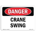 thumbnail image 1 of SignMission OS-DS-A-1218-L-1757 Signal de Danger OSHA 12 x 18 Po - Balançoire à Grue, 1 of 1