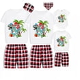 thumbnail image 2 of Pijamas familiares a juego de Navidad Conjuntos de pijamas cortos grises de dinosaurio de Papá Noel de verano de Navidad, 2 of 3