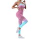 thumbnail image 1 of Gibobby Trajes de Entrenamiento para Mujer Conjunto de yoga para mujer Sujetador deportivo de fitness de color degradado sin Pantalones de cintura alta y leva(Rosa,CH), 1 of 3