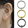 thumbnail image 3 of GKNET Surgical Steel Nose Ring with Ball Septum Clicker Helix Ear Hoop Hinge Lobe Ring-silver-8mm, 3 of 9