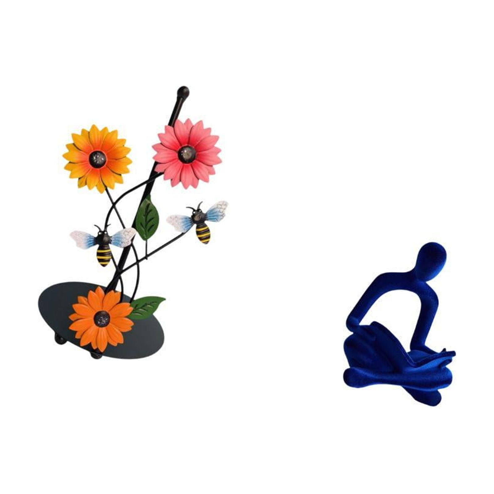Fiocias Toilet Paper Holder Paper Towel Holder Countertop Kitchen Roll Holder Abstract Thinker Figurine Iron Resin Artistic Sculpture Suitable for Kitchen