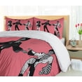 thumbnail image 5 of Ambesonne Retro Duvet Cover Set, Group Dance in Exotic Outfits, Queen, Grey Ruby, 5 of 6