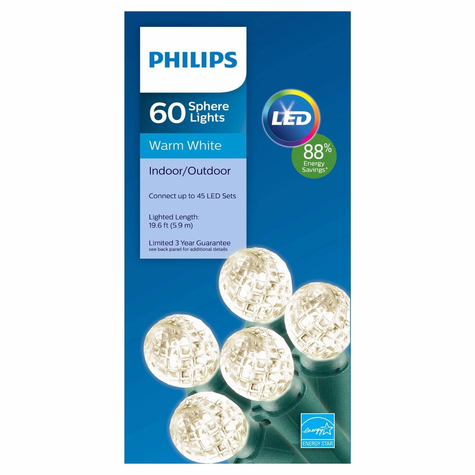 Philips Indoor Outdoor 60 Cool White Sphere C2 LED Lights BRAND NEW! 