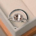 thumbnail image 2 of HeartsAndYou 2ct Natural Peach Morganite & Diamond Ring Bridal Set Halo 14k SOLID White Gold, 2 of 8