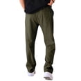 thumbnail image 3 of Men's Drawstring Waist Seamed Straight Leg Casual Pants Green M, 3 of 10