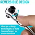 thumbnail image 2 of 1/4 Inch Ratchet Handle Socket Wrench 72-Tooth Quick-Release Reversible Multi-Funtion Socket Wrench Tool Diy Hand Tool Flat Handle Fangkenuo, 2 of 9