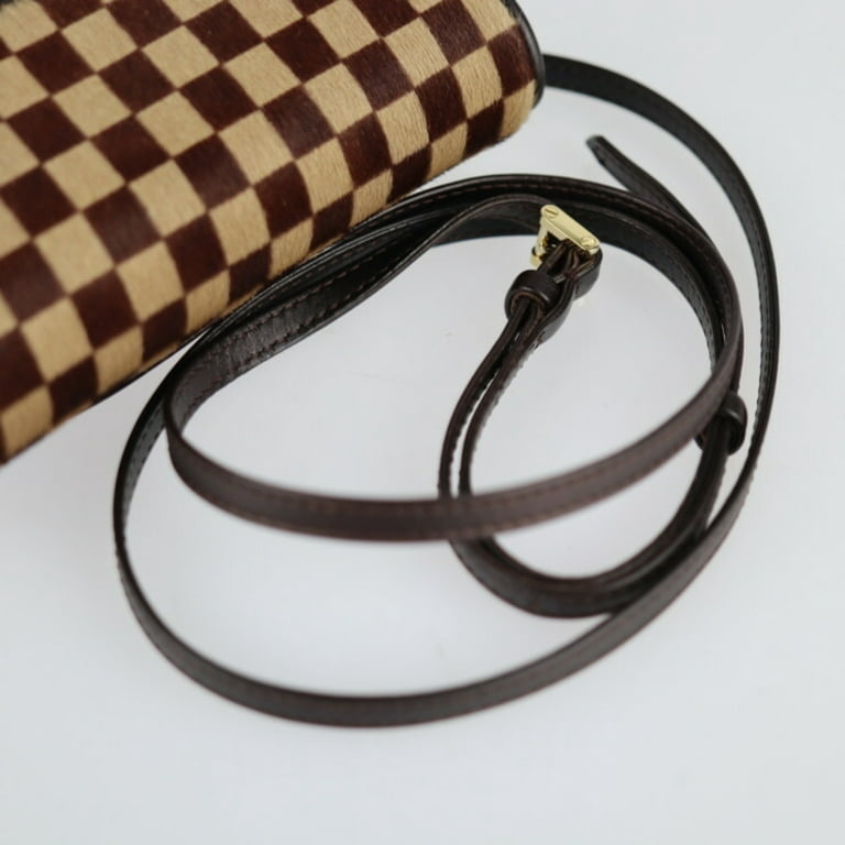 Pre-Owned LOUIS VUITTON Louis Vuitton Gazelle Damier Sauvage Shoulder Bag  M92130 Harako Leather Brown Beige Pochette Mini (Good) 
