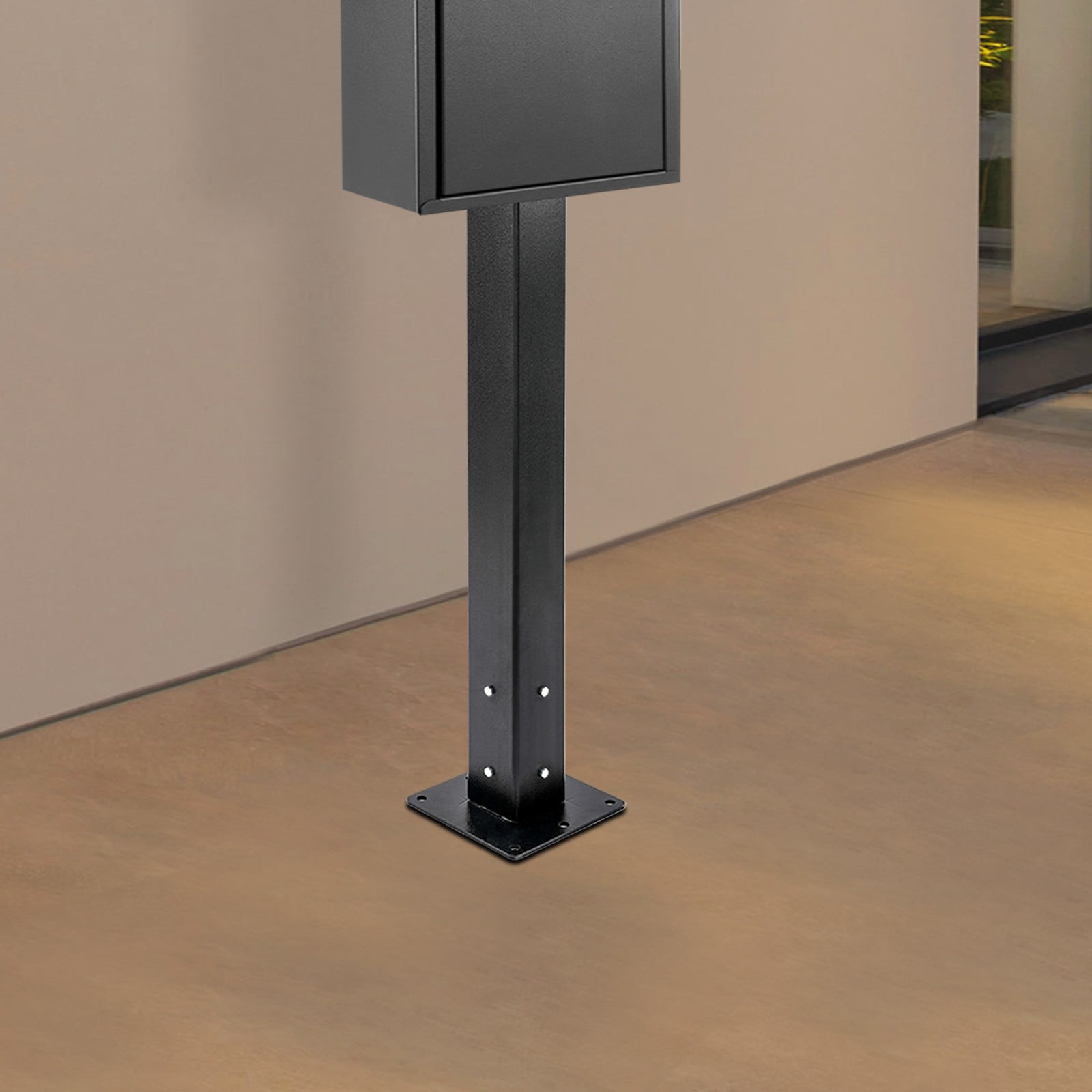 Miumaeov Mailbox Post with Post Base Mailbox Mounting Post Mailbox Post for Outside Black
