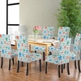 thumbnail image 4 of Parson Chair Covers Stretch Washable Plaid Spring Wildflowers Dining Chair Slipcovers Pink Spandex Removable Chair Protectors Covers for Banquet Ceremony Wedding,Set of 4, 4 of 6
