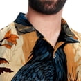 thumbnail image 5 of Crow Men's Short Sleeve Beach Shirts, Casual Printed Poplin Button Down, Unisex Summer Hawaiian Shirt, 5 of 6