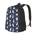 thumbnail image 2 of Vsdgher Rabbit And Flower Print Backpack for Women Men School Bookbag with Laptop Compartment for College Work Travel, Simple Fashion Casual Daypack, Fit 15" Laptop, 2 of 8