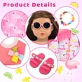 thumbnail image 6 of TDDS9 American 18 Inch Doll Swimsuit Accessories and Clothes Sets Includes 18 Inch Doll Clothes and Bag, Shoes, Sunglasses, Necklaces (No Dolls), 6 of 8