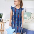 thumbnail image 4 of Balery Cute Fish Camisón de princesa para niñas, pijama de algodón con mangas abullonadas, suave y bonito.-XX-Large, 4 of 6