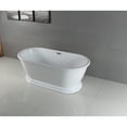 thumbnail image 3 of Aqua Eden VTDE663124 66-Inch Acrylic Oval Double Ended Pedestal Tub with Drain (No Faucet Drillings) in Glossy White, 3 of 10