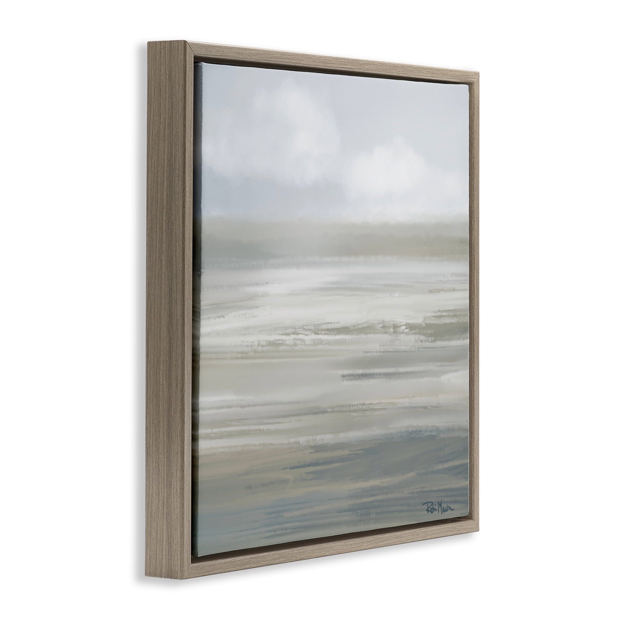 Stupell Industries Mid Afternoon Landscape Brown Framed Floater Canvas Wall Art, design by Robin Maria