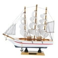 thumbnail image 2 of Wooden Sailboat Model Wood Ship Model Decoration Theme Gift, 2 of 9