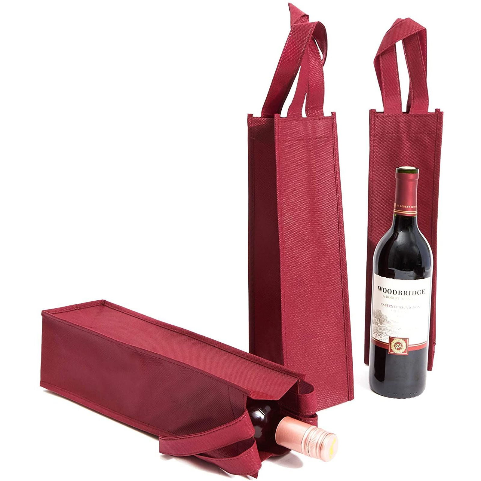 Single Wine Bottle Carrier Travel Picnic Party Bag Protector Reusable Holder UK 