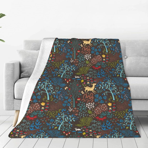 Fotbe Deers In The Forest 1 Manta de Franela Acolchonada con Estampado, Súper Suave y Esponjosa, Extra Grande para Sofá, Cama, Uso Todo el Año-50"x40"