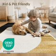 thumbnail image 4 of ODIKA 3'x5' Washable Area Rug Spotted Abstract Animal Inspired Stripes With Gold Geometric Accents for Hallway, Laundry Room, Non-Slip, Flatweave, Easy Care, 4 of 7