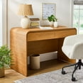 thumbnail image 5 of Better Homes & Gardens Juliet Curved Desk with Storage, Light Honey Finish, 5 of 12