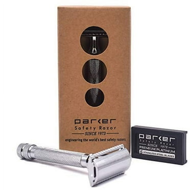 Parker 91R Super Heavyweight Double Edge Safety Razor & 5 Parker Premium Blades