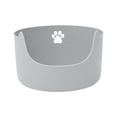 thumbnail image 2 of Bandeja de arena para gatos pequeños y grandes, lados altos, suministros para mascotas antisalpicaduras, caja de arena para inodoro frontal baja en , GRIS, 2 of 8