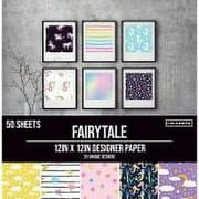 Colorbk Multicolor 12"x12" Fairytale Designer Paper, 50 Sheets, 100 GSM