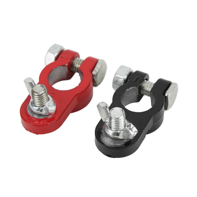 Positive Negative Clamp, Bakelite Insulation Universal Rustproof Repairing Battery Terminal Connector Aluminium Alloy for 17-19mm Batteries