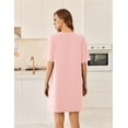 thumbnail image 4 of Ekouaer Cotton Nightgowns for Women Short Sleeve Sleep Shirts Crew Neck Night Dress Nightshirt with Pockets, 4 of 6